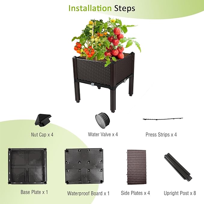 Raised Garden Bed Planters for Outdoor Plants with Legs Elevated Rectangular Planter Boxes Garden Patio Balcony Deck for Planting Flowers Vegetables Tomatoes and Herbs