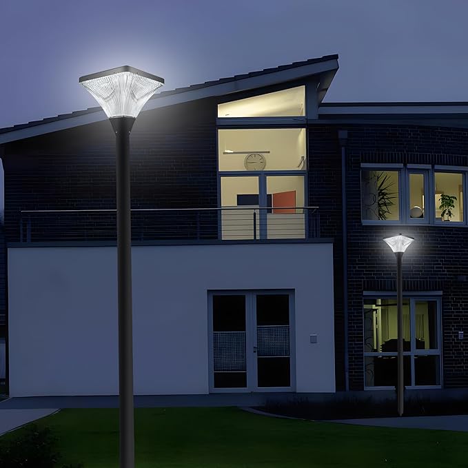 Outdoor Solar Spotlight - 6000K Diamond Cut Design Auto-On/Off Waterproof for Garden LED Landscape Lighting