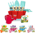 Matching Board Book - Red Kids Gardening Tools Set Includes Sturdy Tote Bag Watering Can Shovel Rake and Trowel - Garden Storybook - Kids Garden Tools- Easter Gifts for Toddler Age on up.