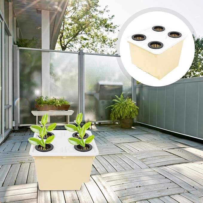 Toyvian 4holes Soilless Cultivation for Hydroponic Gardening Plastic Containers for Vegetable and Fruit Planting Greenhouses Lightweight and Easy to Use Hydroponic Baskets for Indoor and