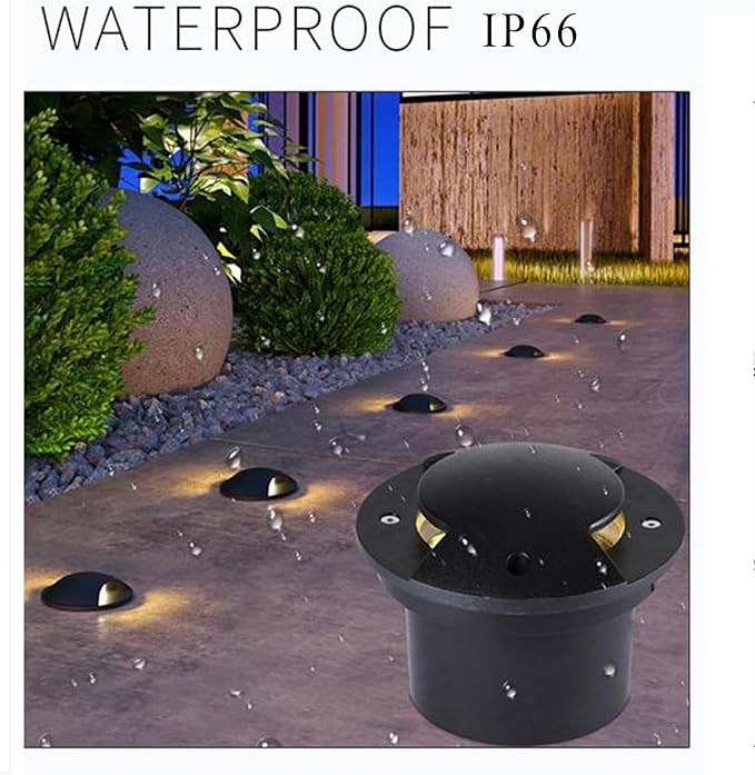 LED Underground Spotlight - IP66 Waterproof 2-Sided Illumination AC85-265V Garden Lights (Green 9W Yellow 12W)
