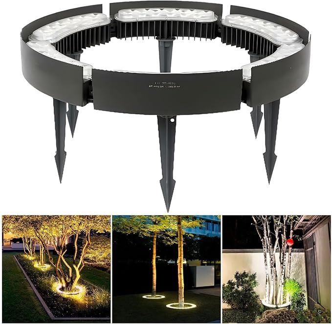 Outdoor Landscape Spotlights LED Garden Lights Outdoor Ring Tree Light Landscape Lights with Transformer for Courtyard (Pack of 7)