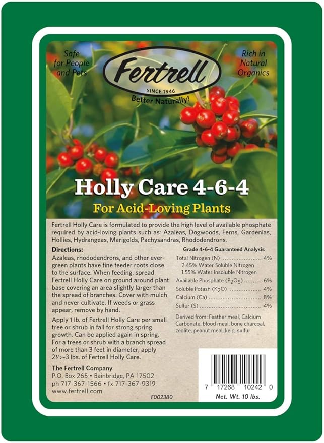 Holly Care 4-6-4 Azalea Rhododendron Organic Fertilizer 10lb or 25lb