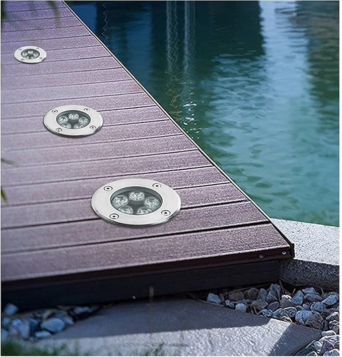 Outdoor Underground Light Recessed Landscape Light 85-110V LED Ground Buried Light for Garden Yard Driveway Deck Pathway Lights 4 Pack