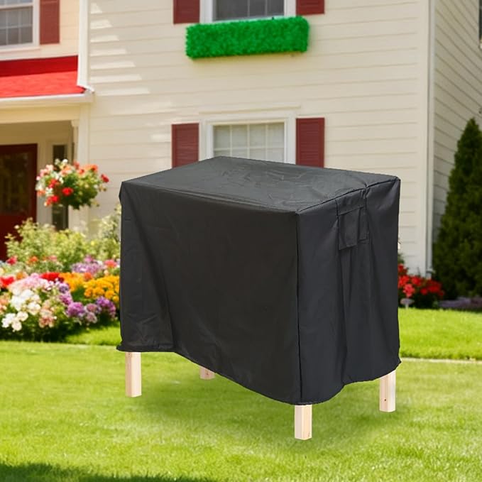 Winter Outdoor Raised Garden Bed Cover 122x78x62cm/48x30x24in 420D Oxford Cloth Waterproof for Elevated Planter Box Stand for Snow Frost &amp Rain Protection (Black Cover Only)
