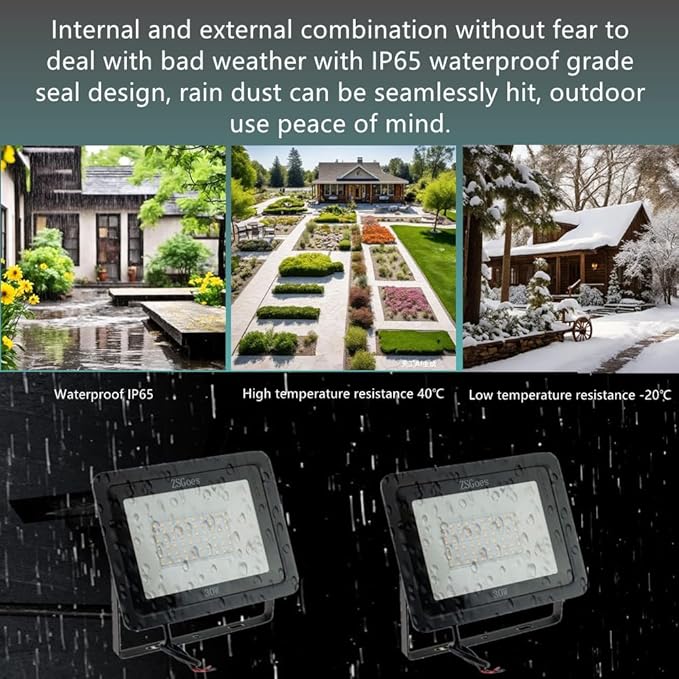 2 Pack Cool White 30W LED Flood Light Outdoor Waterproof IP65 Wall Security Landscape Lamp Home Square Yard Garage Street Pathway Spike Stand Low Voltage 12V 24V 36V 48V 60V DC AC
