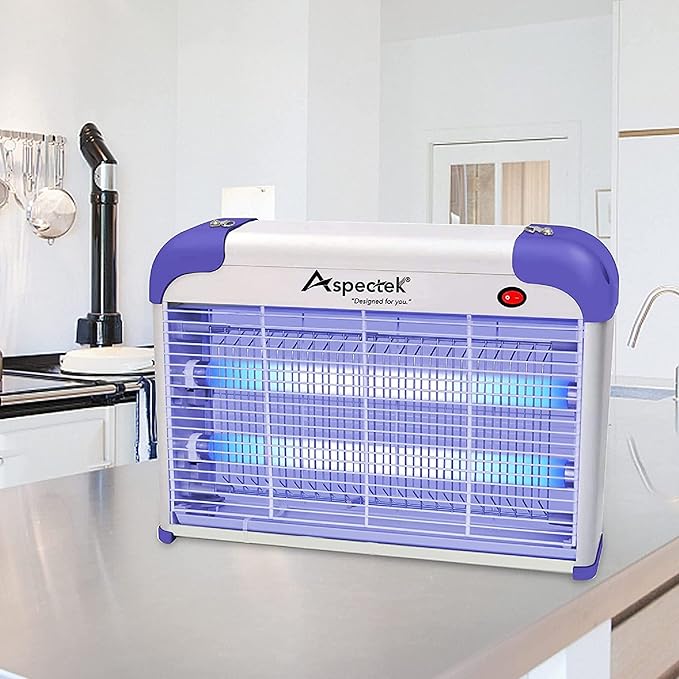 ASPECTEK 20W Indoor Bug Zapper Insect Killer Powerful UV Lamp Attracts Flying Insects Like Mosquito Fungus Gnat Moth 2800V Includes 2 Replacement Bulbs