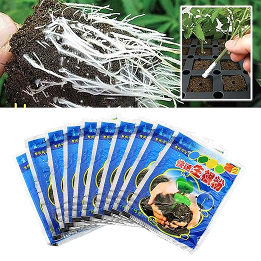Rooting Powder for Cuttings Root Hormone Root Stimulator Fertilizer and Soil Improver Grow New Plants from Cuttings for Indoor Plants Shrubs Lawn Fruit Vegetables 10g 10PCS 20Pcs 50Pcs(10g*50PCS)