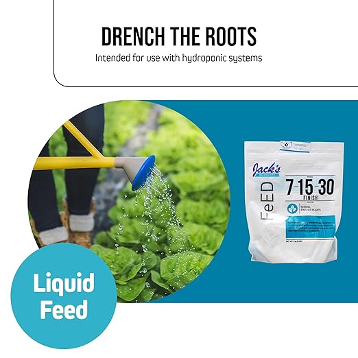 Jack's Classic Nutrients 7-15-30 Finish Water-Soluble Fertilizer for Strong Finished Plants Grown in Continuous Liquid Feed Programs 2.2Lbs