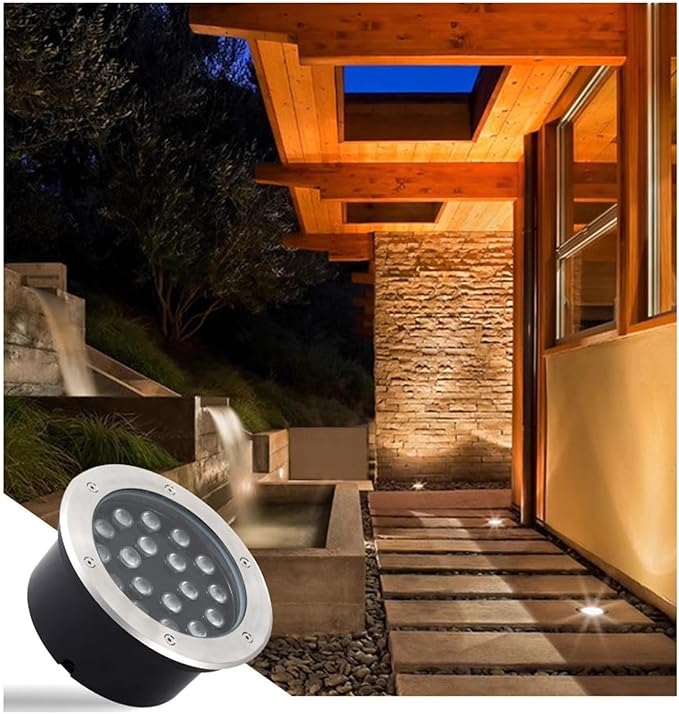 Underground Light LED - Ground Spotlights IP66 Waterproof Outdoor Recessed Spot Light 12V Landscape Lamp for Patio Pathway Yard Lawn Walkway Deck Buried Lights(Warm White12W)