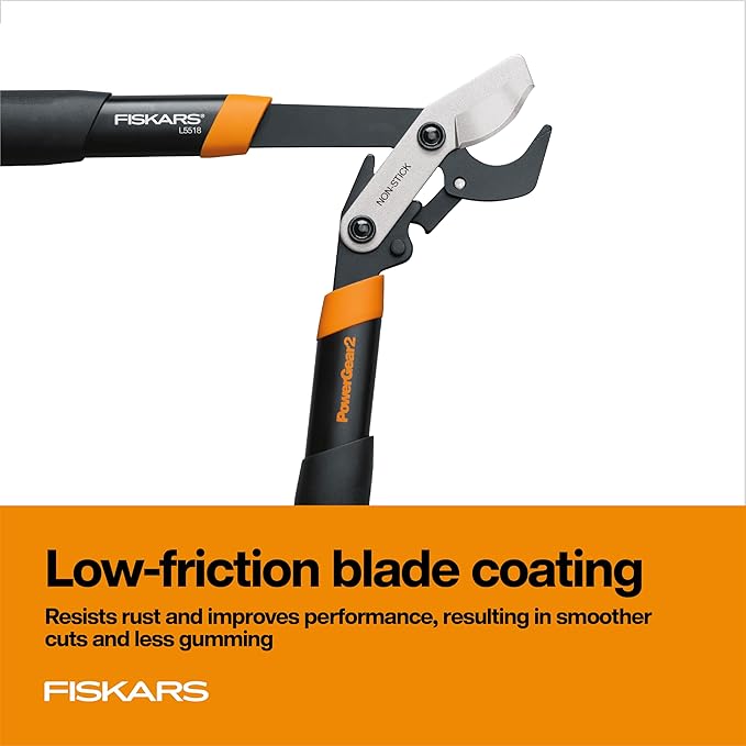 Fiskars 18-Inch Loppers for Tree Trimming Heavy Duty Sharp Bypass Steel Blade Tree Branch Cutter up to 1.5-Inch Diameter Cut Capacity PowerGear2 Technology Multiplies Power Hand Loppers