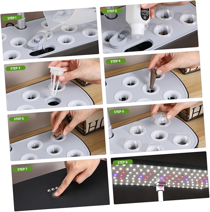 1Set Indoor Gardening System Hydroponic Plant Growing Kit with LED Grow Light Space Saving Design for Home Use for Efficient Plant Growth Compatible with US Plug