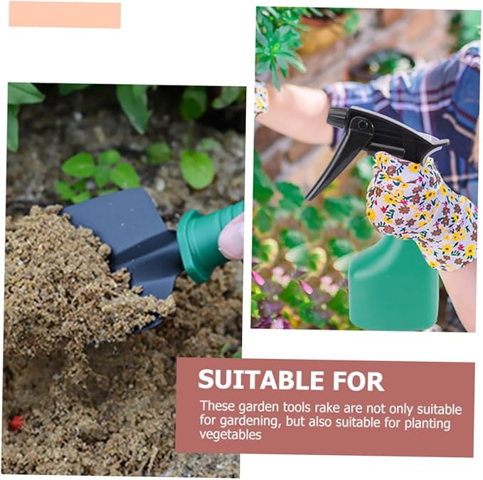 NUOBESTY 5pcs Garden Tool Set with Shovel Rake Pruning Shears and Portable Carrying Case for Flower Planting and Outdoor Gardening Tasks