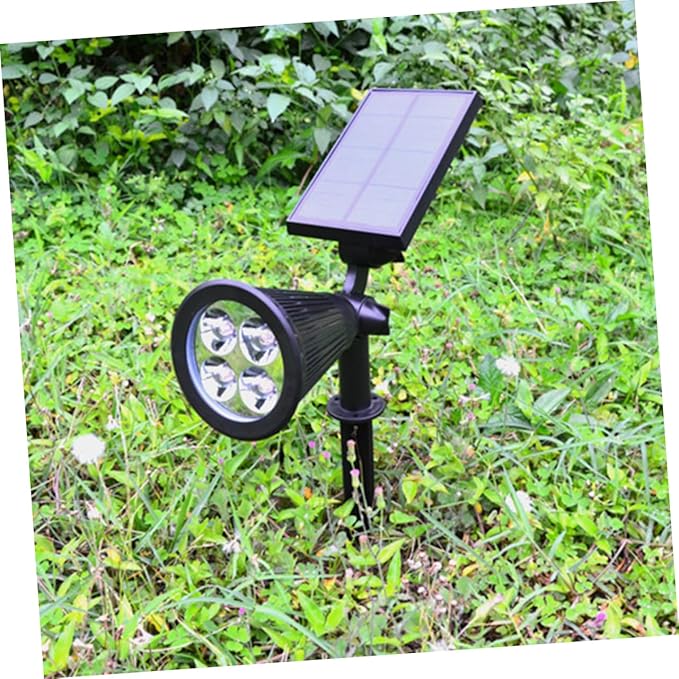 Lurrose 2 Pcs Solar Spotlights 4 LEDs Waterproof RGB Landscape Lights for Outdoor Lawn and Garden Ground Mount Design for Easy Installation