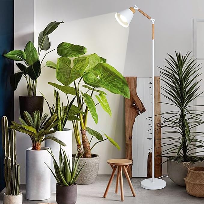 HMVPL Grow Lights for Indoor Plants Full Spectrum Plant Lights for Indoor Growing with 20W COB Grow Light Blub 4/8/12H Timer Standing Tall Grow Lamp for Middle Large Plants(75'' Height Adjustable)