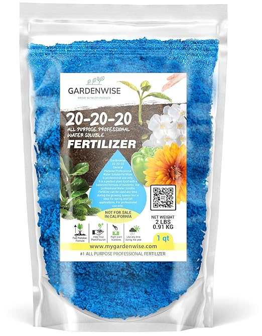 20-20-20 Water-Soluble Fertilizer – Powder for Liquid Plant Food for Indoor &amp Outdoor Plants Orchids Vegetables Lawns Flowers – 20 20 20 Fertilizer 1 Quart (2 lbs)