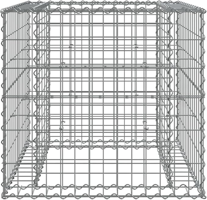 Gabion Basket SilverGardening PlantersPatio Raised BedsBackyard Raised BedsRaised Flower BedsGarden DecorationPlanter Boxesfor PatiosBalconiesLawnDecks27.6x27.6x25.6 Galvanized Iron