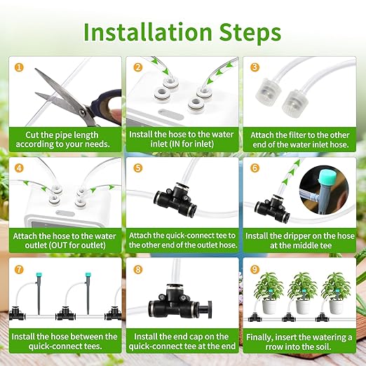 Smart Automatic Plant Watering System for 20 Pots - Dual Pump Indoor Drip Irrigation Kit with 30-Day Programmable Timer &amp USB-C Charging