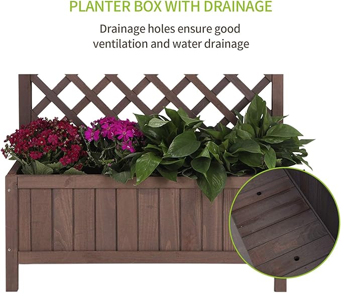 GUTINNEEN Planter with Trellis Outdoor Free Standing Planter Box Vertical Raised Garden Bed - Large Capacity