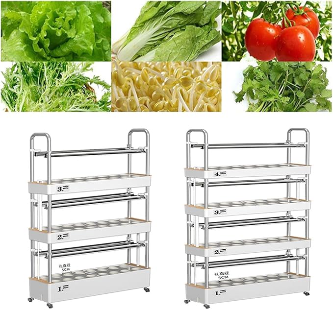 Indoor Hydroponic Growing Sys-tem Hydroponics growing tower Aeroponic Garden Tower with LED Light for Offices Hotel HomeClayPebbles-64holes