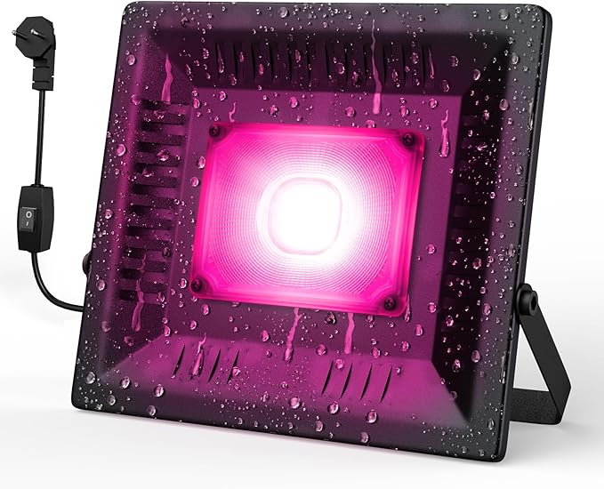 Waterproof Plant Light 150W Outdoor Grow Lights Full Spectrum LED Grow Light Height Adjustable Silent Heat Dissipation for Indoor Outdoor Plant Seedling Growing Blooming Fruiting