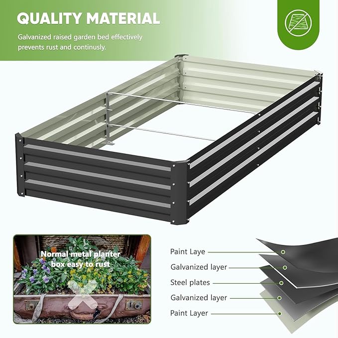 DoCred Crop Cage with Raised Garden Bed 72.8 x 37.4 x 59 Plant Protection Tent Garden Cages with Window 2 in 1 Galvanized Raised Garden Bed Kit and Mesh Cover for Garden Yard Lawn
