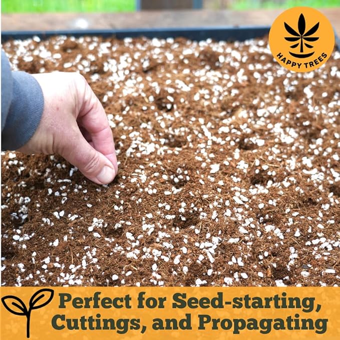 Happy Trees Coco Coir and Perlite 70/30 Growing Medium Potting Mix Seed-Starting Premium Quality Triple-Washed for Low Salt/EC pH Balanced Loose Coconut Fiber Peat-Free 50L (1.8 cu.ft.)
