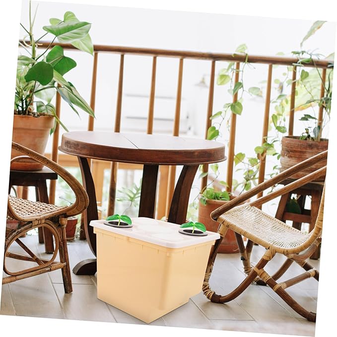 Hydroponic Vegetable Basket Sturdy Plastic Planters for Greenhouses Soilless Cultivation Baskets 2 Holes Lid