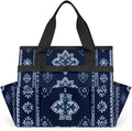 Westward Floral Gardening Tool BagHeavy Duty Garden Tote BagPortable Oxford Gardening Storage Basket Organizer Handbag with Pockets HandleHand Tools Gifts for Outdoor Garden Lawn Yard
