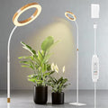 One Head Grow Light for Indoor Plants Full Spectrum - Floor Standing Plant Lamp with Auto Timer 6/12/18H 5-Level Dimmable &amp Adjustable Height 16.5-68in for Large Tall Plants |Faux Wood Design