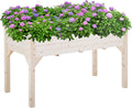 Raised Garden BedWooden Garden Bed Elevated Wood Planter Box Stand Outdoor Patio Planter Grown Box for Backyard Patio Balcony w/Bed LinerNatural…