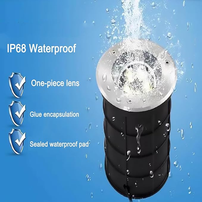 Outdoor Buried Lights - LED Landscape LampEmbedded 15° Adjustment Angle Ground Light IP68 Triple Waterproof Polarized Spotlight for Garden Courtyard DecoratiBlue-18W