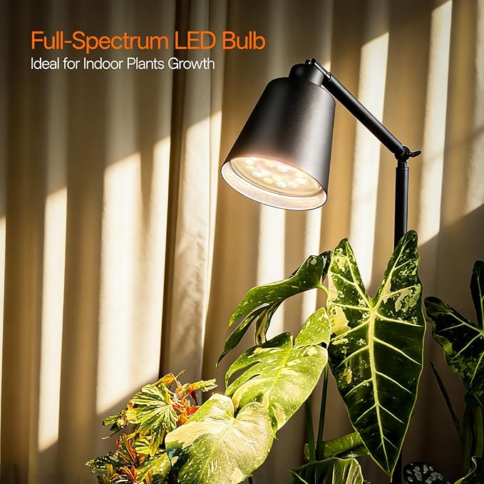 Bstrip 78 Tall Grow Light for Indoor Plants F11 Pro Standing Plant Light 18W Full Spectrum LED Grow Light Bulb with Optical Lens Non-Dimmable Angle&ampHeight Adjustable 4/9/14H Timer