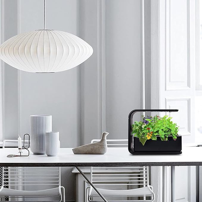 Elevon Hydroponic Growing System 12-Pod Indoor Garden with LED Grow Light &amp Height-Adjustable Stand Quiet Smart Pump Germination Kit Fresh Harvest Hydroponic Planter for Herbs/Vegetables Black
