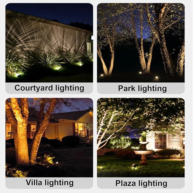Outdoor LED Spotlight - IP65 Waterproof Lawn Projector Round Tree Floodlights 24V/220V COB Garden Courtyard Tree Lamps Landscape Villa Ground Light(A Warm White30W-24V)
