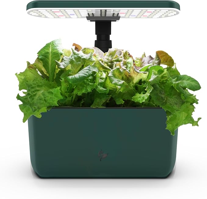 AeroGarden Harvest Lite in Green Soil-Free Indoor Hydroponic Garden with LED Grow Light for Year-Round Gardening of up to 6 Herbs and Vegetables
