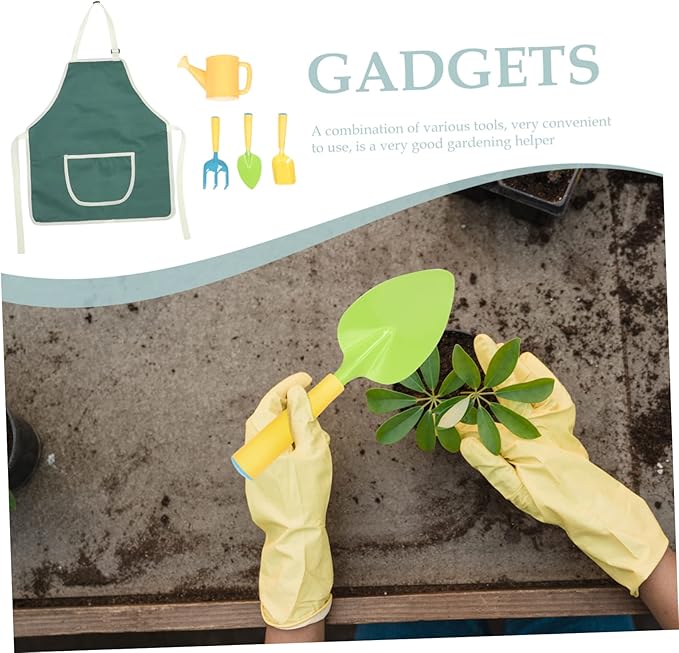 BESPORTBLE Mini Garden Tool Set for Boys and Girls Kit Rake Shovel Watering Can Apron Safe Design for Boys and Girls Gardening