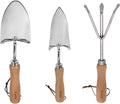 Rooty Gardening Tool Set 3 Pieces Stainless Steel Heavy Duty Gardening Kit Includes 2 Sizes of Hand Trowels and Cultivator Easy for Garden Cultivating Soil Lossening Transplanting Digging
