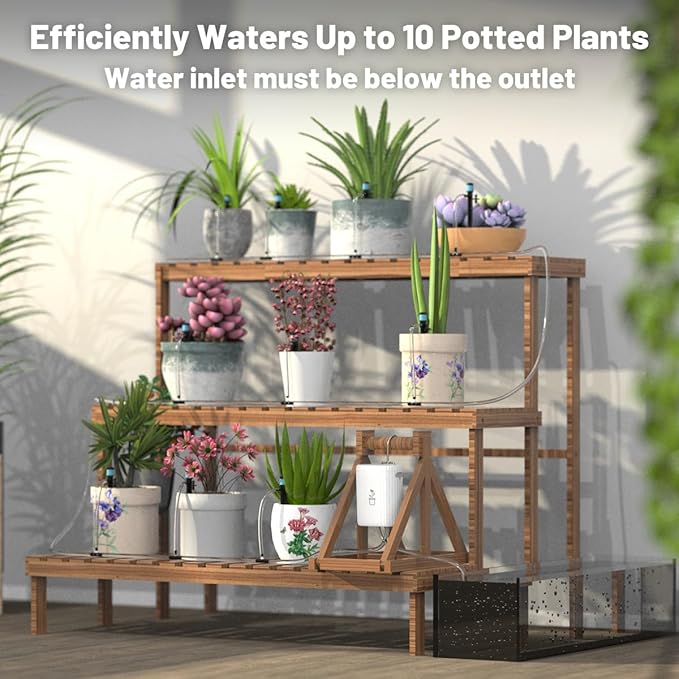 Automatic Plant Watering Devices for Indoor/Outdoor GreenVation 2.4GHz WiFi Sprinkler Timer Self Watering System for Potted Plants Smart Auto Drip Irrigation Kit for Garden (10 Zone)