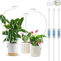 Grow Lights for Indoor Plants Full Spectrum Clip on Plant Lights for Indoor Growing White Halo Grow Lamp 3 Pack with 360° Gooseneck 6/12/16H Timer 3 Light Modes 5 Dimmable