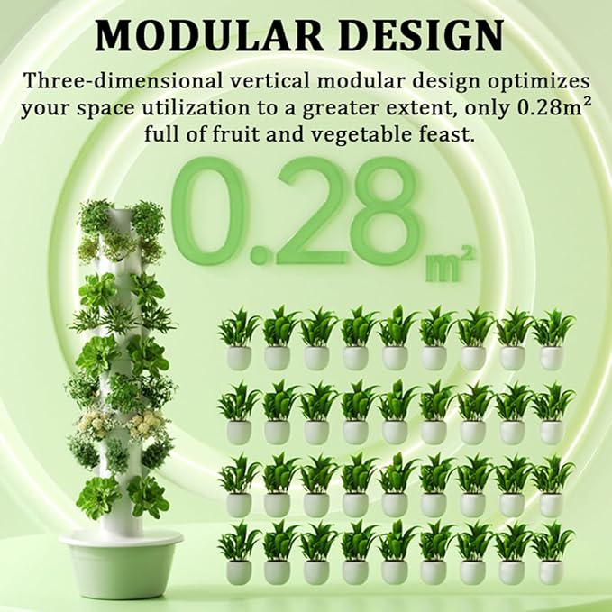 Hydroponics Growing System Kit - 5/7-Tier Hydroponic Tower Outdoor Indoor Vertical Home Gardening System with Hydrating Pump Adapter for Gardening Lover5-Tier