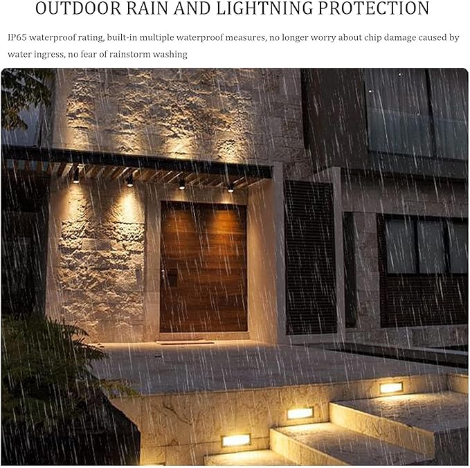 5W LED Landscape Step Lights - Rectangular IP65 Waterproof Underground Stair Lamp for Outdoor Use (Red White Light 5W-12V)