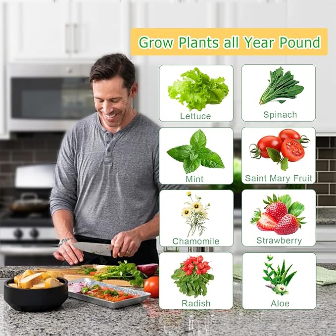 Hydroponics Growing System Vertical Planter Germination Kit Indoor Smart Garden Vegetable Plant Kit with Pump and Movable Water Tank Gift for Gardening Lover (30-Plant)