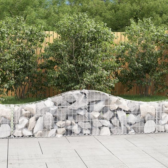 Arched Gabion Basket Galvanized Gardening Planter Metal Box for Outdoor Vegetable and Flower Beds Large Plant 78.7x11.8x15.7/23.6 Inch