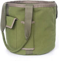 HANC Green Bucket Garden Tools Bag with 2 Pockets Tote Garden Tools Bag in Water Proof Canvas Storage Organizer for Men Or Women(Bag Only)