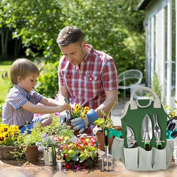 111Pcs Garden Tools Set Succulent Tools Set Heavy Duty Aluminum Manual Garden Kit Outdoor Gardening Gifts Tools for Men Women