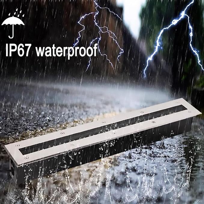 LED Landscape Lights - LED Ground Spotlights 110-240V Rectangle Outdoor Recessed Floor Lamp IP67 Waterproof Underground Light LED Decorative Lighting Buried Light(White Light9W)