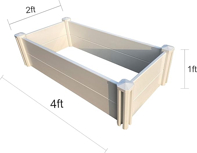 4' x 2' Vinyl Raised Garden Bed Screwless Planter Box for Gardening Whelping Pen and More