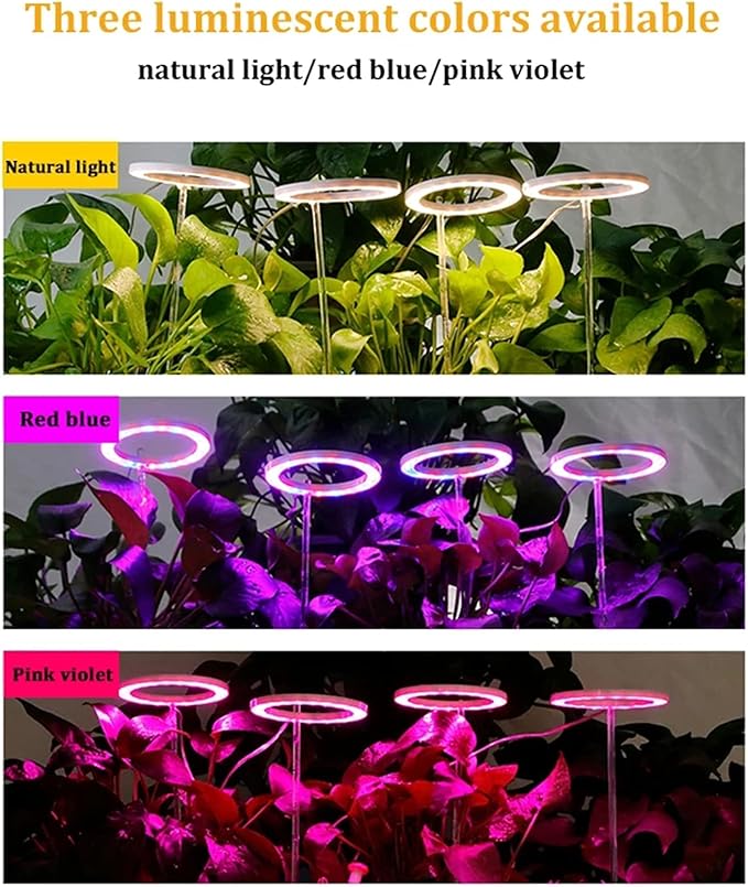 LED Grow Light USB Indoor Full Spectrum Phyto Grow Lamp Phytolamp for Plants 5V Lamp for Plants Growth Lighting for Indoor Plant (Size:3 HeadsColor:Natural Light)