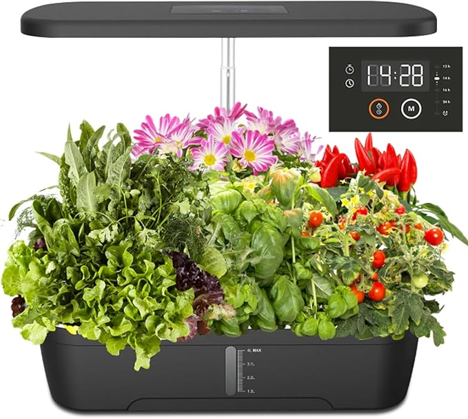 Hydroponics Growing System12 Hole Lazy Vegetable Planting Intelligent Hydroponic Planting Machine Simulated Sunlight Growth Lamp(A)